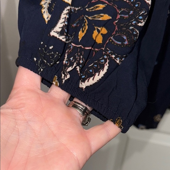 Daniel Rainn Blue Tan Relaxed 3/4 Sleeve Blouse - Picture 7 of 12